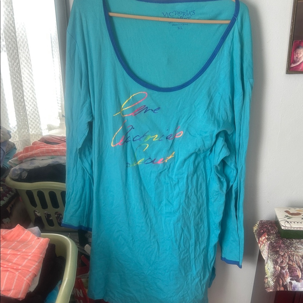 Victoria's Secret Teal Long night gown sleep shirt